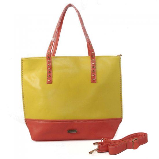 Coach Stud North South Large Yellow Totes CJH | Women